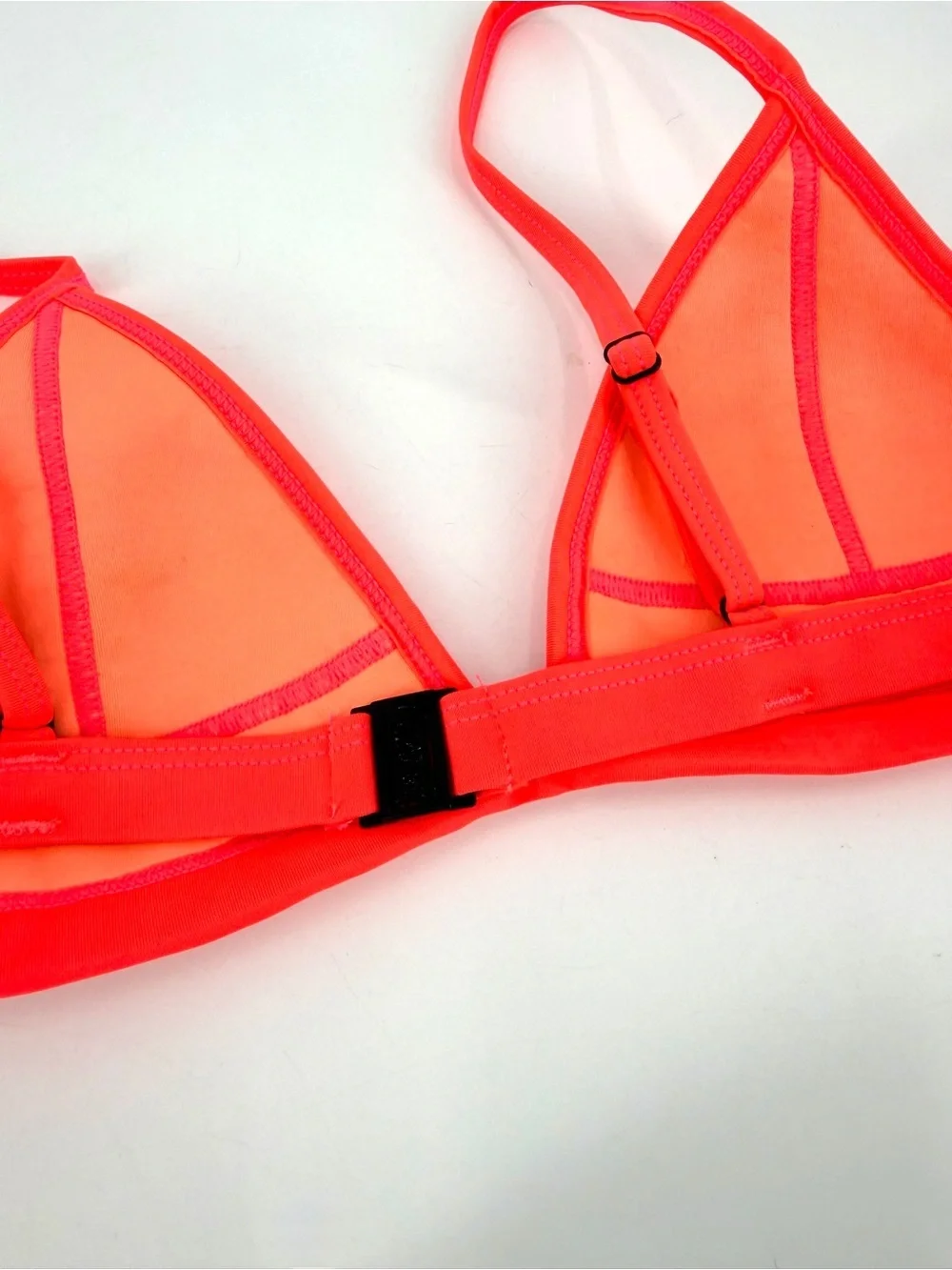Triangl Neon Coral Neoprene Clasp Adjustable Strap Swimsuit Bathing suit Top
